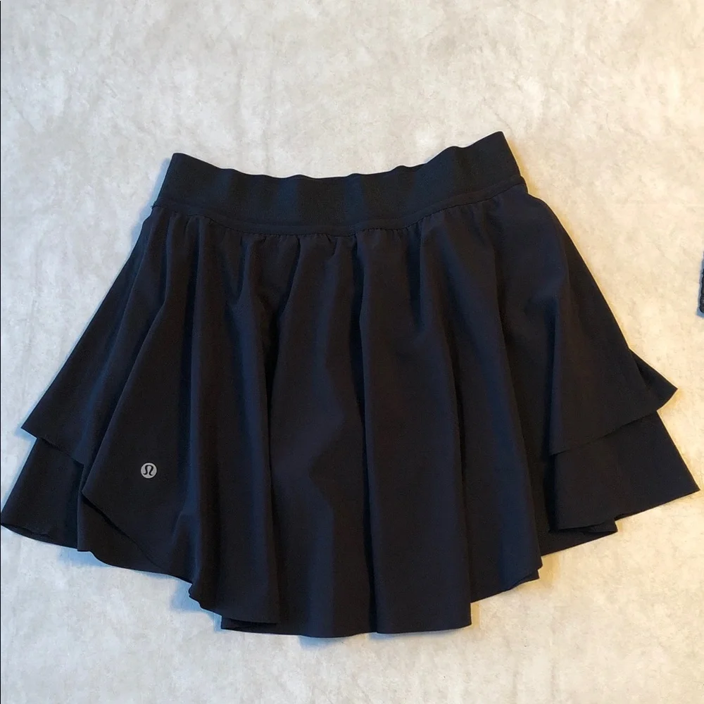 Lululemon Court Rival High Rise Tennis Skirt Lightweight Black Long Size 6 - Picture 4 of 16